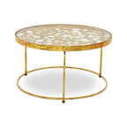 Butterfly Round Coffee Table with Glass Top and Gold Finish | Rabia