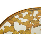 Butterfly Round Coffee Table with Glass Top and Gold Finish | Rabia