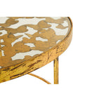 Butterfly Round Coffee Table with Glass Top and Gold Finish | Rabia