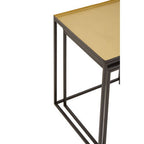 Gold and Silver Set of 2 Nesting Side Table with Multi-Size Tabletops, Rabia
