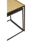 Gold and Silver Set of 2 Nesting Side Table with Multi-Size Tabletops, Rabia
