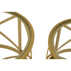 Gold Mirrored Top Set of 2 Side Table with Diamond Pattern Frames | Rabia