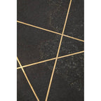 White Marble Round Top Coffee Table with Sculptural Geometric Gold Base | Rabia