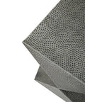 Grey Square Stool with Geometric Detailing and Antique Zinc Finish | Rabia