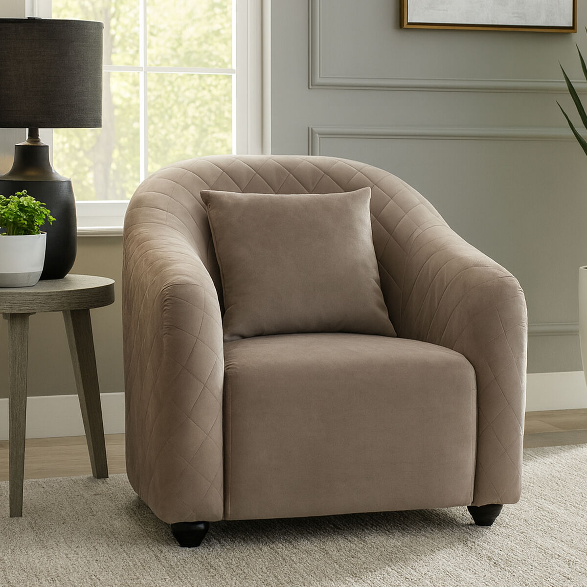 Grey Velvet Chair | Fifi