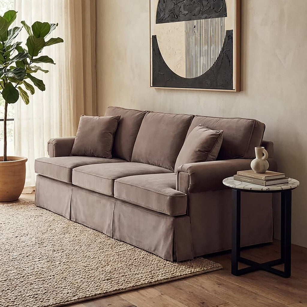 3 Seater Mink Velvet Sofa | Ralph