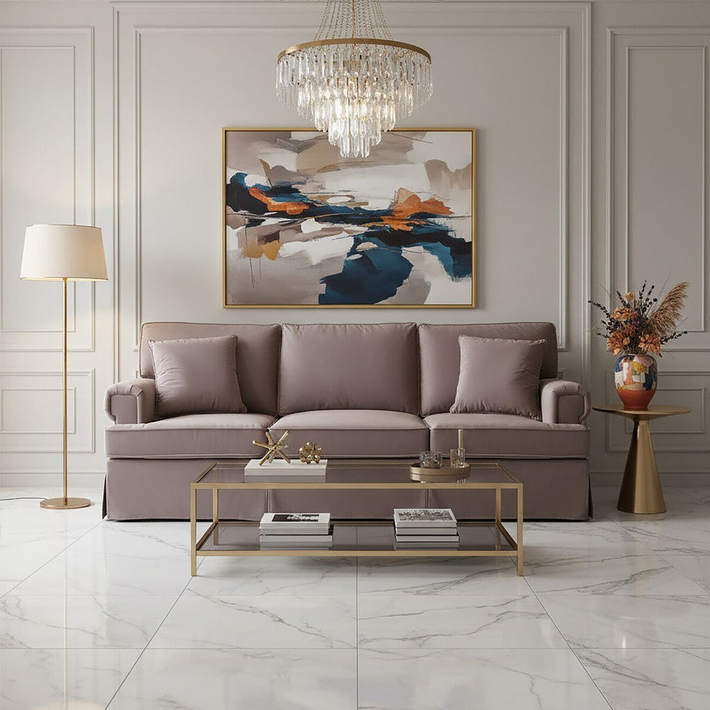 3 Seater Mink Velvet Sofa | Ralph