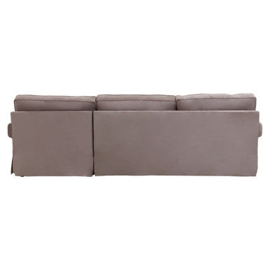 3 Seater Mink Velvet Right Chaise Sofa | Ralph
