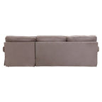 3 Seater Mink Velvet Right Chaise Sofa | Ralph