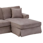 3 Seater Mink Velvet Right Chaise Sofa | Ralph