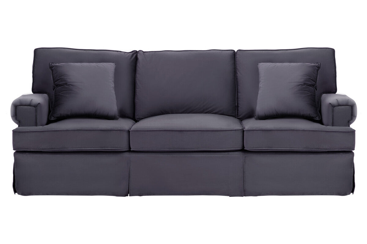 3 Seater Black Velvet Sofa, Ralph