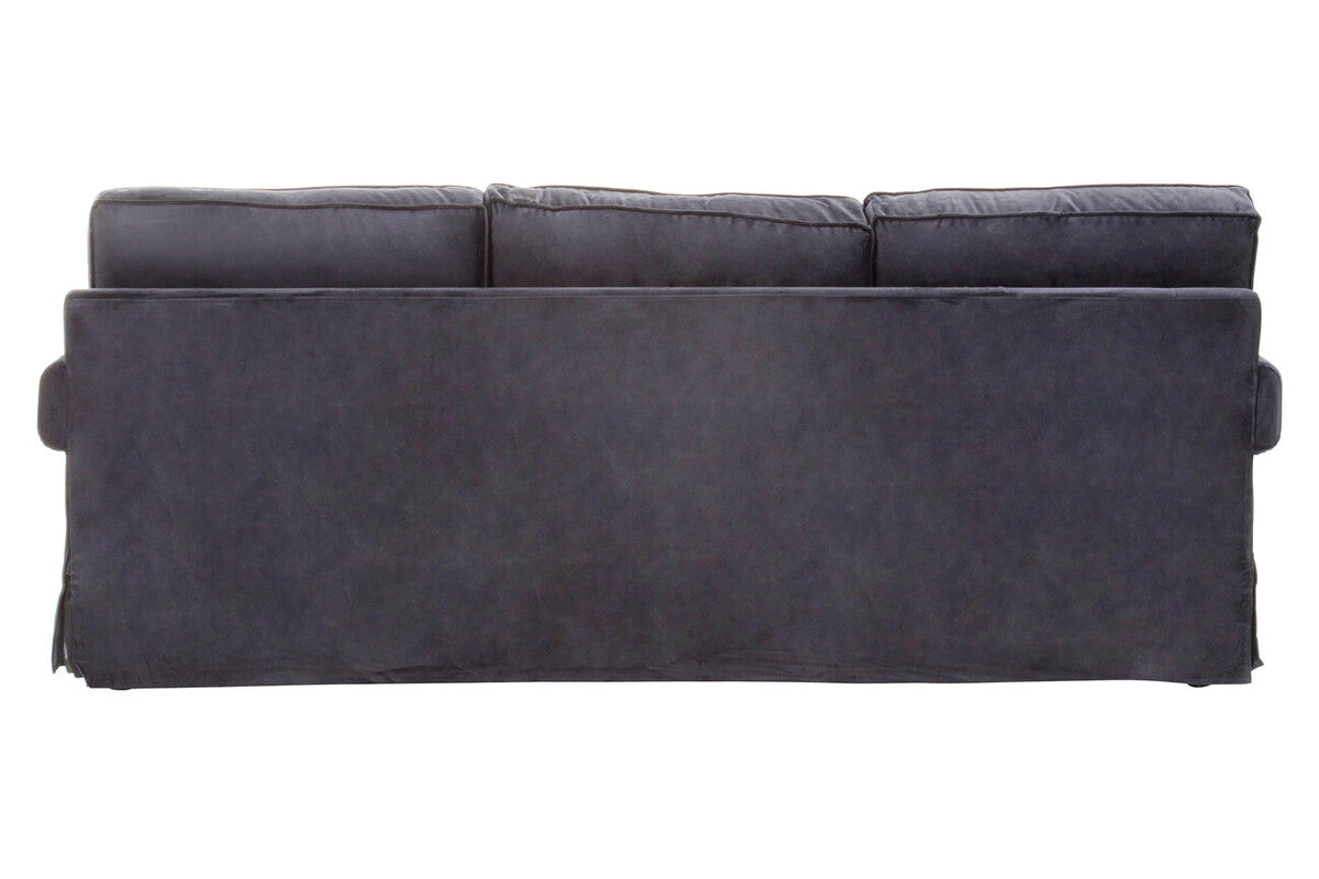 3 Seater Black Velvet Sofa, Ralph