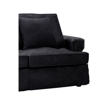 2 Seater Black Velvet Sofa | Ralph