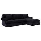 3 Seater Black Velvet Right Chaise Sofa | Ralph