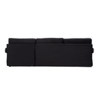3 Seater Black Velvet Right Chaise Sofa | Ralph