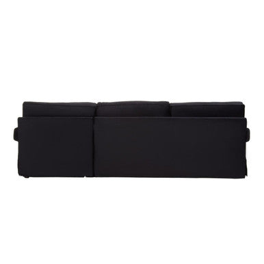 3 Seater Black Velvet Right Chaise Sofa | Ralph