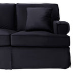 3 Seater Black Velvet Right Chaise Sofa | Ralph