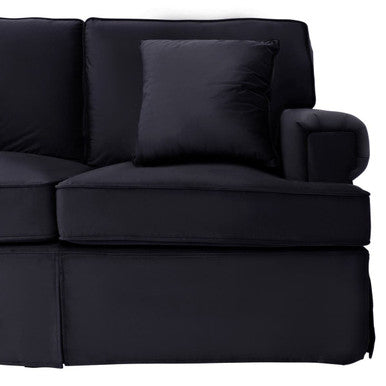 3 Seater Black Velvet Right Chaise Sofa | Ralph