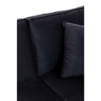 3 Seater Black Velvet Right Chaise Sofa | Ralph