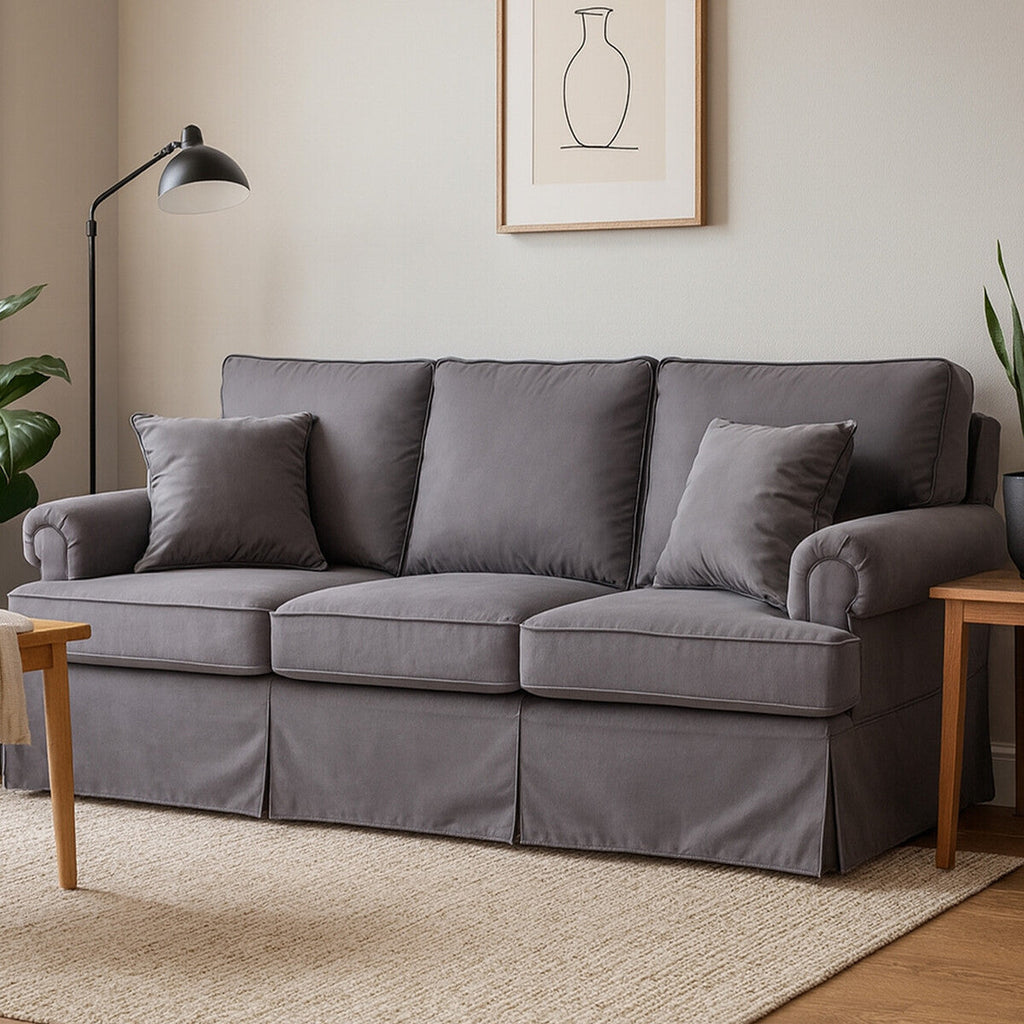 3 Seater Grey Velvet Sofa | Ralph