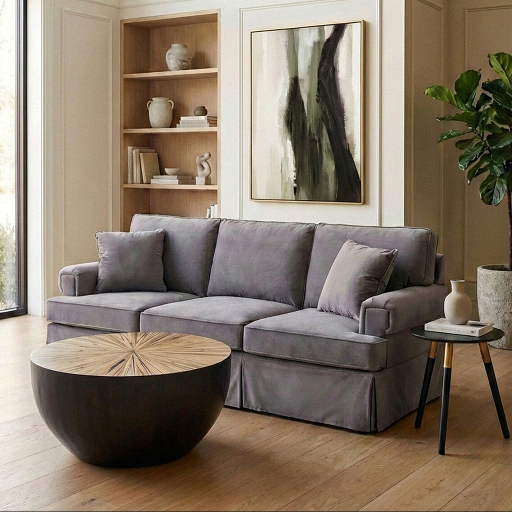 3 Seater Grey Velvet Sofa | Ralph