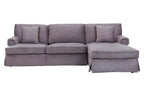 3 Seater Grey Velvet Right Chaise Sofa | Ralph