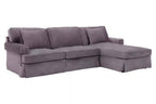3 Seater Grey Velvet Right Chaise Sofa | Ralph