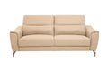 3 Seater Stone Leather Sofa with Adjustable Headrests | Padua