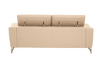 3 Seater Stone Leather Sofa with Adjustable Headrests | Padua