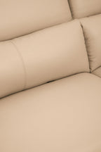 3 Seater Stone Leather Sofa with Adjustable Headrests | Padua