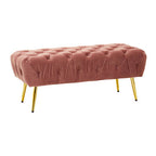 Dusty Pink Velvet Bench with Gold Legs | Tamra