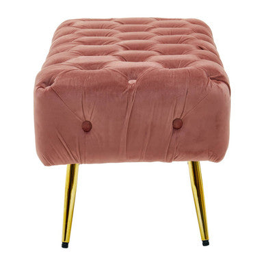 Dusty Pink Velvet Bench with Gold Legs | Tamra