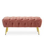 Dusty Pink Velvet Bench with Gold Legs | Tamra