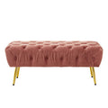 Dusty Pink Velvet Bench with Gold Legs | Tamra
