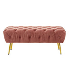 Dusty Pink Velvet Bench with Gold Legs | Tamra