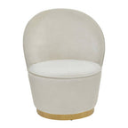 Kids Cream Velvet Gold Base Chair | Tamra