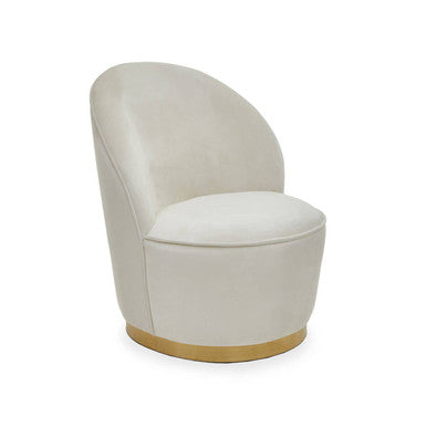 Kids Cream Velvet Gold Base Chair | Tamra