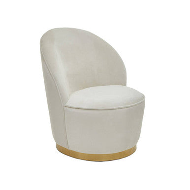 Kids Cream Velvet Gold Base Chair | Tamra