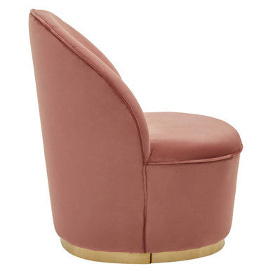 Kids Dusty Pink Velvet Gold Base Chair | Tamra
