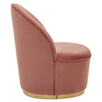 Kids Dusty Pink Velvet Gold Base Chair | Tamra