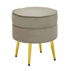 Round Mink Velvet Gold Leg Footstool | Tamra
