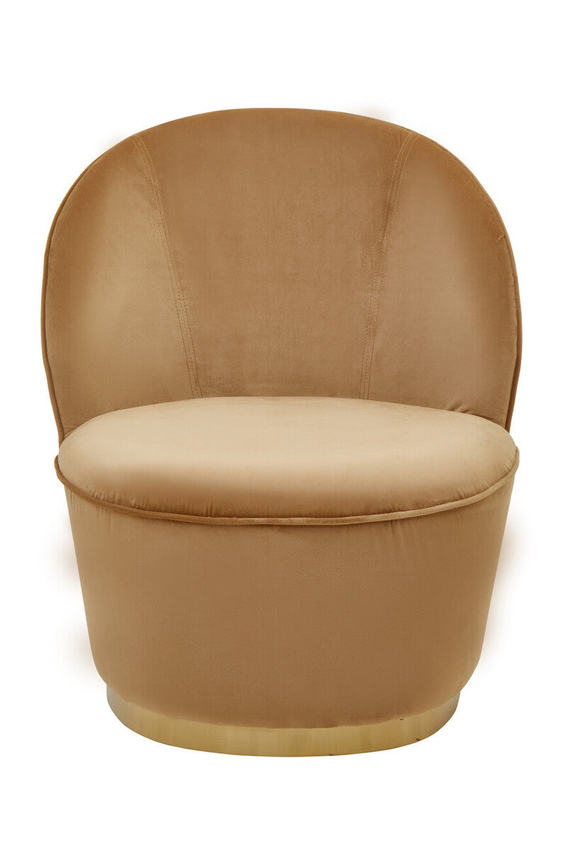 Beige Velvet Gold Base Chair | Tamra