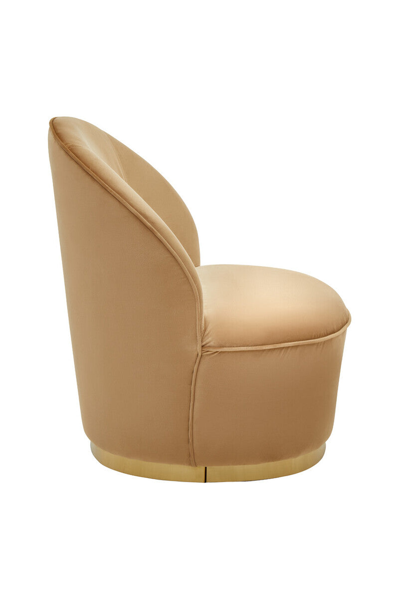Beige Velvet Gold Base Chair | Tamra
