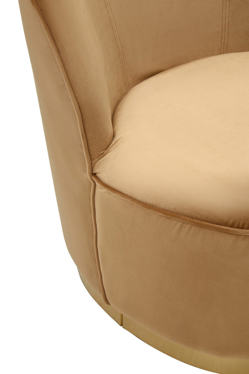 Beige Velvet Gold Base Chair | Tamra