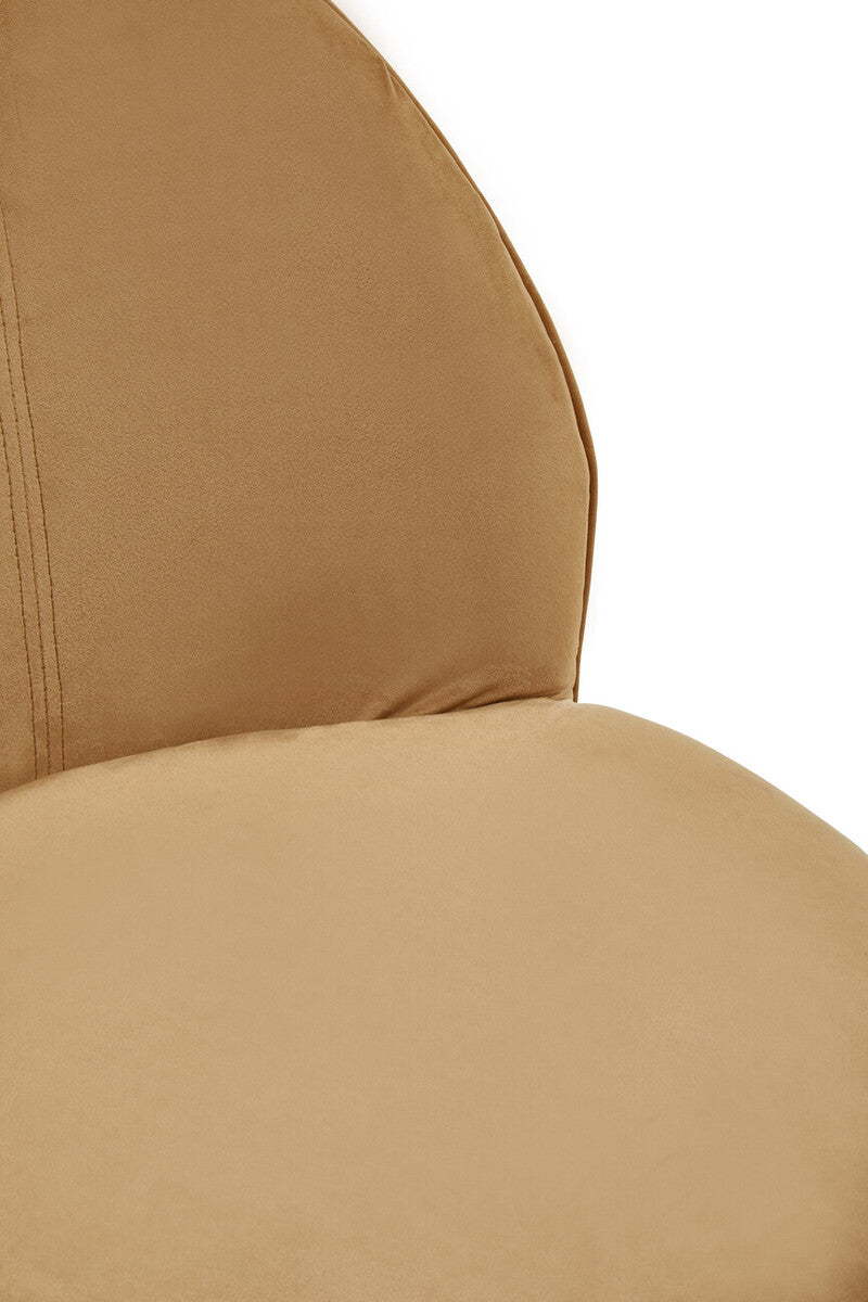 Beige Velvet Gold Base Chair | Tamra