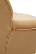 Beige Velvet Gold Base Chair | Tamra