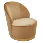Beige Velvet Gold Base Chair | Tamra