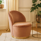 Dusty Pink Velvet Gold Base Chair | Tamra