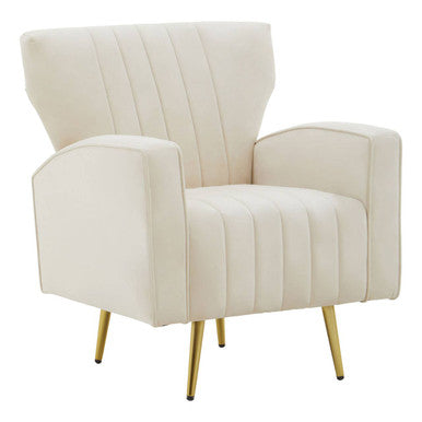 Natural Velvet Armchair | Hayley