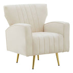 Natural Velvet Armchair | Hayley